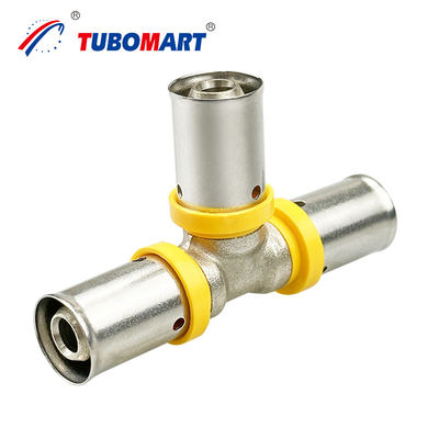 Perlengkapan pipa tahan lama untuk menghubungkan tabung Nikel Plated Brass Press Fittings