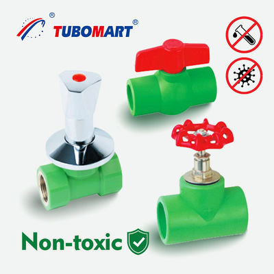 20mm - 110mm PPR Valve Kuningan Tersembunyi Stop Cock Valve Warna Disesuaikan