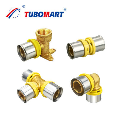 Tembaga Alam Pex Press Crimp Fittings Kinerja Tinggi Alu Pex Press Fitting Tipe TH
