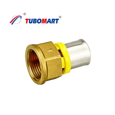 Tembaga Alam Fittings PEX Press Disesuaikan Untuk PEX AL PEX Pipa