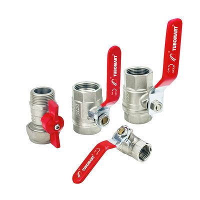 ODM 1/2 Inch Kuningan Gas Ball Valve Disesuaikan Dengan Red Handle