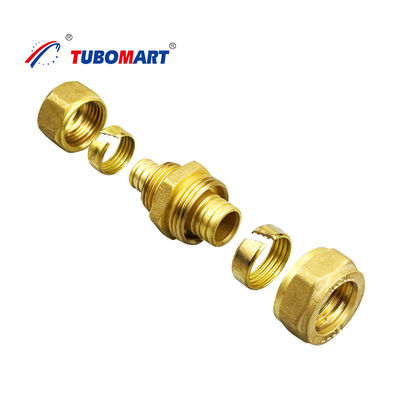 Perlengkapan Kompresi Pex Kuningan Plating Chrome Multilayer Pex Pipa Air Perlengkapan