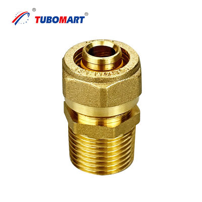 ISO 14001 Sertifikasi Pex Quick Connect Kompresi Fittings Kuningan Untuk Pipa