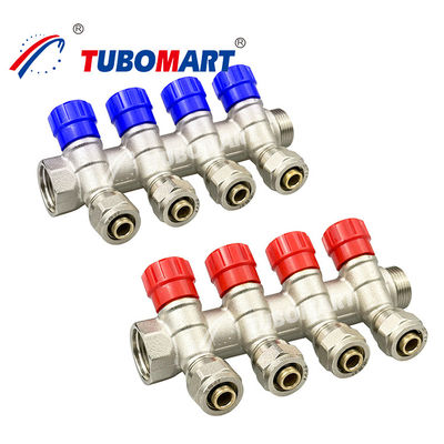 Perunggu Pex Air Manifold Sistem 2 - 12 Outlet Pex Pipe Manifold