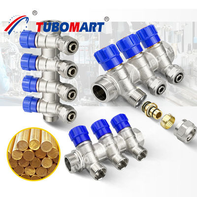 2 - 12 Outlet Brass Pex Manifold Sistem pemisah Pex Untuk perbaikan rumah