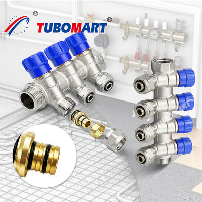 Brass Pex Ball Valve Manifold 2 - 12 Outlet Panas Lantai Manifold