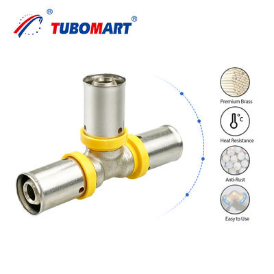 3/4 Inch Kuningan Pex Press Fittings Untuk Air / Pipa Gas Shower Hose