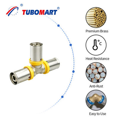Fittings Press Pex Kuningan Residential 1/2 Inci 3/4 Inci 1 Inci Untuk PEX Tubing