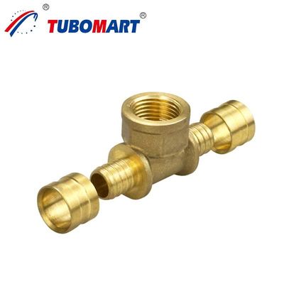 Perlengkapan Crimp Pex Kuningan Hingga 200 Psi Tekanan Rating Plumbing Crimp Fittings