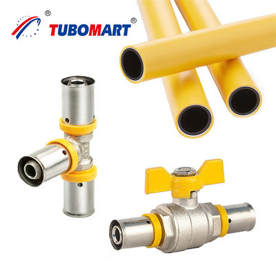 Brass GAS PEX AL PEX Pipe Press Fittings Untuk OEM Customization ISO bersertifikat OEM