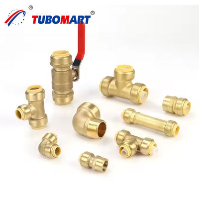 1/2 Inch Kuningan Dorong dalam Fittings PEX pipa konektor untuk pasokan air yang handal