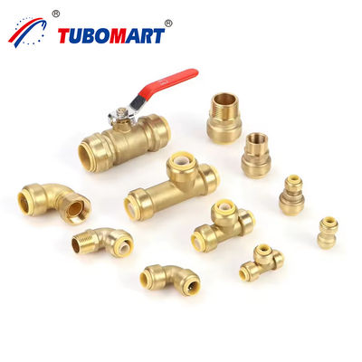 Fittings Push Fit Tembaga Bebas Timah untuk Sistem Air Gas Sertifikat ISO 1/2 atau 3/4