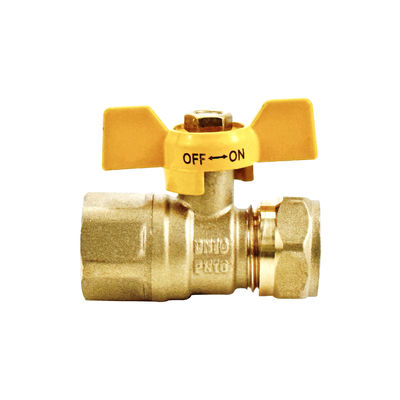 OEM Kuningan Gas Nozzle Valve Kupu-kupu Handle Kuningan Ball Valve Untuk PEX-AL-PEX Pipe