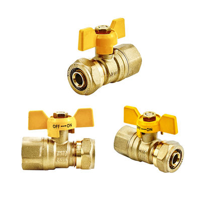 SAI GLOBAL AS4617-2004 Katup Bola Kuning Dengan Sertifikat SAI Dan Warna Handle Kuning
