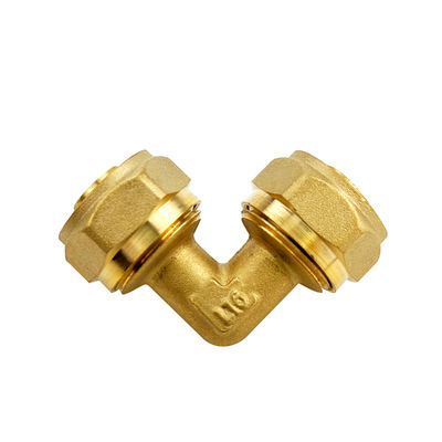 ISO bersertifikat warna kuningan kuning CNC Precision Machined Elbow Pex Compression Fitting