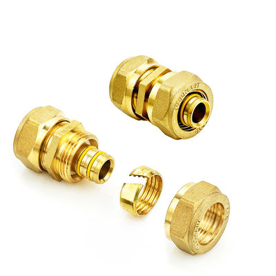 Precision Brass Elbow Compression Fittings Warna Kuning Untuk Pipa Air Fittings Pipa Pex