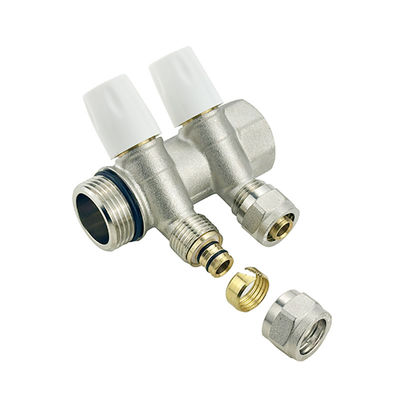 Disesuaikan 2/3 /4/5/6 Way Stainless Steel Plumbing Manifold Sistem Pemanasan Lantai Kuningan Air Manifold