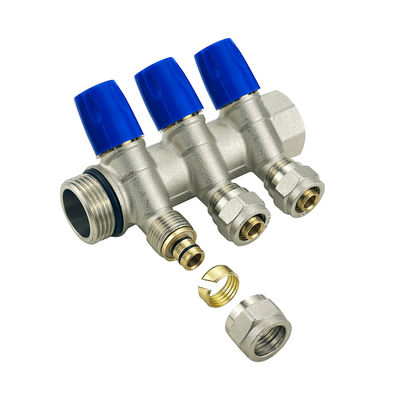 OEM Bagian Pemanasan Lantai Kuningan Pex Air Manifold untuk Sistem Air Pemanasan Efisien