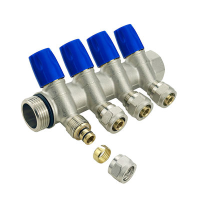 Bagian Pemanasan Lantai Ukuran Disesuaikan Brass Pex Manifold dengan Finishing Warna Disesuaikan dalam 2-6way
