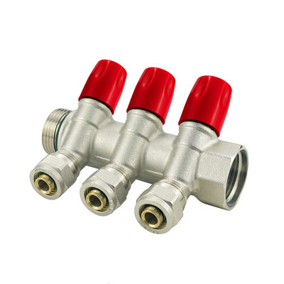 Ukuran Disesuaikan Perunggu Pex Manifold Untuk Media Suhu Normal 2-6way