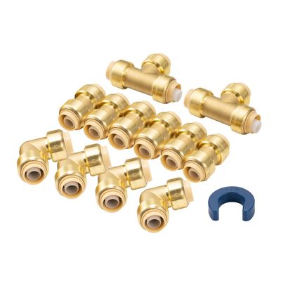 OEM Tekan di Fitting Kuningan Kopling Quick Connector Tekan di Fitting Pipa Air Pipa Tekan Fit Shark Bite