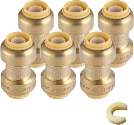 Perlengkapan pipa Push 10mm / 12mm / 14mm PEX Pipe Reducer Sambungan Las Lurus Tees Model Kompresi Kepala