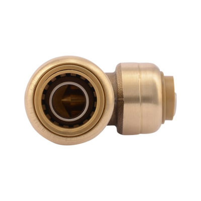 Tubomart SharkBite 1/2-in Push-to-Connect x 3/8-in Push-to-Connect 90Degree Reducing Elbow Brass Fittings