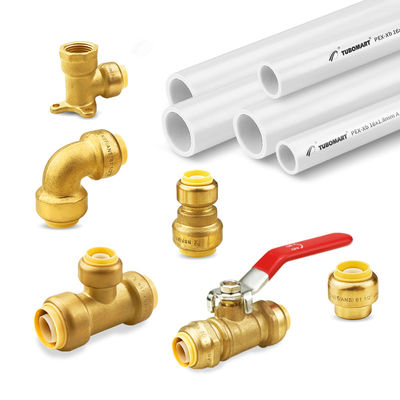Tembaga Push Fitting Amerika Utara Tidak ada Pb Push-to-connect Plumbing Fitting Elbow Pipe Fitting PEX COPPER Bebas Timah