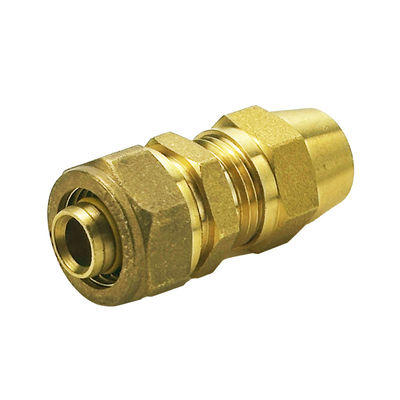 Tubomart OEM Gas Brass Screw Fitting Plumbing Brass Materi Gas Compression Fitting