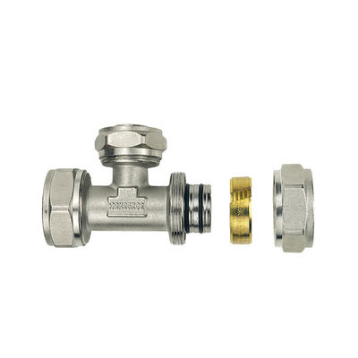 OEM Pabrik kustomisasi Fittings kompresi Pex yang aman dan tahan lama di Chrome Finish untuk pemasangan yang mudah