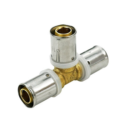 Fittings tabung multilayer pria wanita siku sama Tee Straight Press Fittings Kuningan
