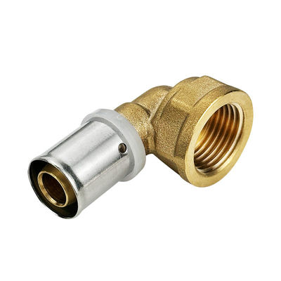 Tubomart Grosir Multilayer Press Fitting 16-32mm Kuning PEX Fittings Gas PEX Press Fitting untuk sistem gas PE