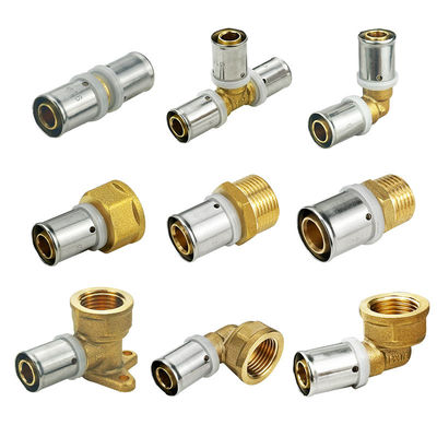 Pemasangan Pipa Air Crimping Tembaga Pria Lurus Pex Press Fittings Buttwelding PEX PERT Multilayer Tube Fitting dengan Sertifikasi ISO 9001/9002