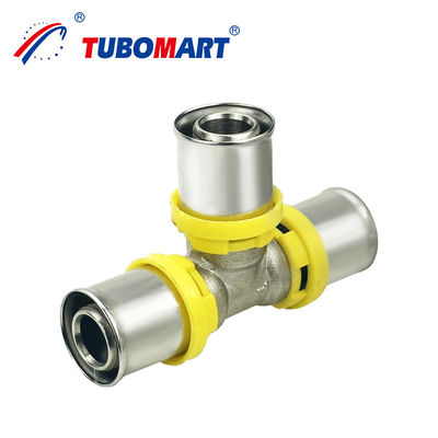 CE Certified Brass CW617N NPT atau BSP Gas Supply UA/TH Style PEX Pipe Fitting Elbow Tee Coupling Brass Press Fitting