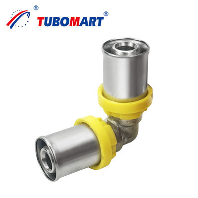 Kualitas Baik TH Tipe Brass Press Fitting ISO9001 Bersertifikat Pex Al Pex Press Fittings untuk Sistem Gas