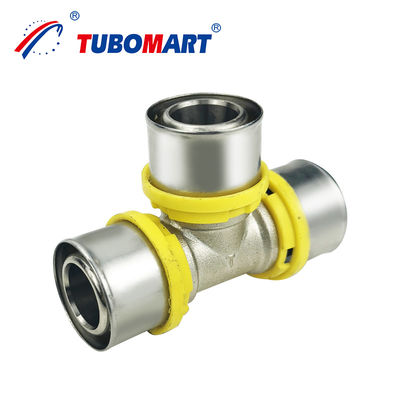 OEM Pabrik Kuningan Fitting Untuk Sistem Gas Disetujui Pex Al Pex Pipe TH Profil Tee Fittings
