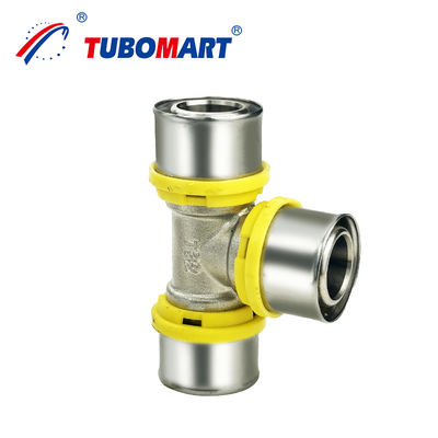 Perlengkapan Kuningan 1620mm Pex Al Pex Pipe Press Fittings TH Type Ss304 Sleeve Compress Fitting Untuk Pipa