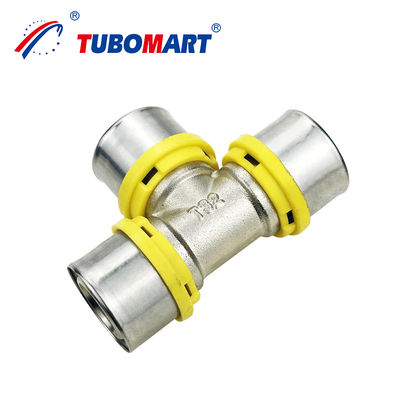 TH Tipe Brass Press Fittings 16-32mm Ukuran Untuk Sistem Gas Alam U Dan Universal TH&U*H&F&RF