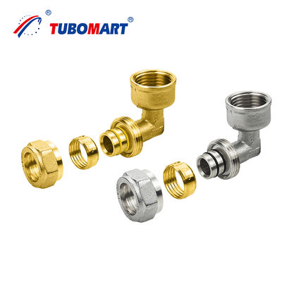Fitting Kompresi Kuningan Tahan Korosi 16-32mm Kustom Untuk Sistem Plumbing / Gas Udara HVAC Fitting Pipa Kuningan Tugas Berat