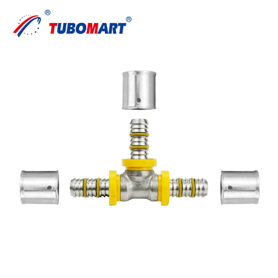 Dukungan khusus Pex Al Pex kuningan Press pipe CW614N Press Connection Type untuk aplikasi sistem air GAS