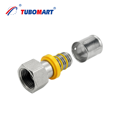 Produsen OEM PEX Al PEX Fittings Sistem Pipa Gas 16-32mm Kuningan Tekan Fitting Plumbing Tekan