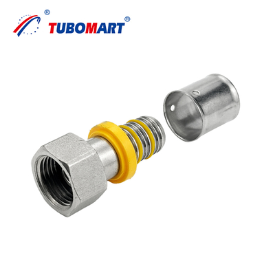 Fitting Tekan Kuningan Pipa Kompatibel PEX AL PEX Bebas Timbal dan Perawatan Rendah Untuk Sistem Pipa Gas 16-32mm