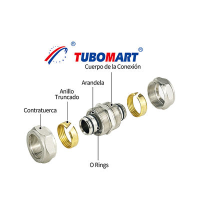 Ukuran yang disesuaikan Fittings kompresi Kuningan tempa Pipa Gas Untuk Pex Al Pex Pipa Wanita siku tidak sama Union lurus