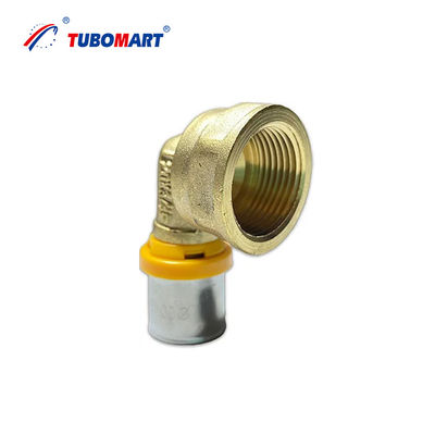 TUBOMART OEM Brass PEX Pipe Fittings Press Fittings for Gas Female Elbow for Multilayer PEX Pipes Gas Piping