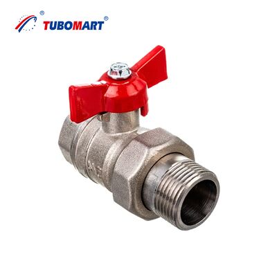 TUBOMART OEM Wanita untuk Pria DN25 Kuningan Ball Valve dengan Genggam Panjang untuk Sistem Pemanasan Lantai