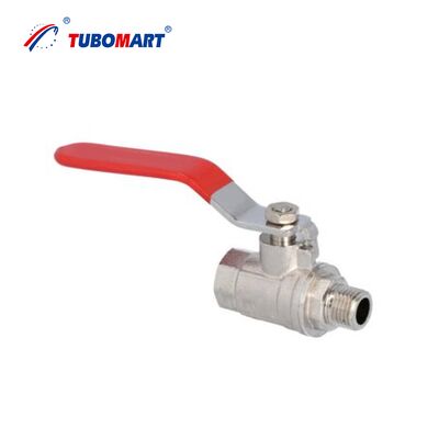 TUBOMART OEM Manual Brass Ball Valve dengan Butterfly Handle 1/2''-1'' ISO 9001 Bersertifikat untuk Pasokan Air dan Gas