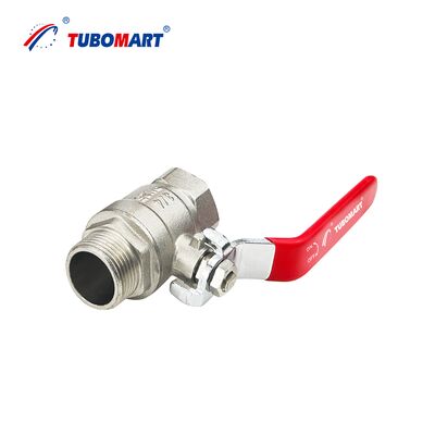 TUBOMART OEM DN25 Membongkar Wanita ke Pria Kuningan Ball Valve dengan Butterfly Handle Underfloor Heating System