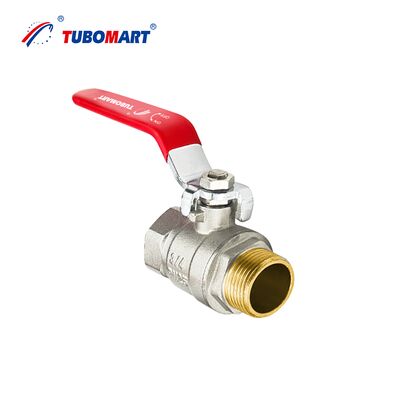 TUBOMART OEM Tekanan Tinggi 1 Inch Brass Ball Valves dengan Butterfly Handle Sistem Pipa Air