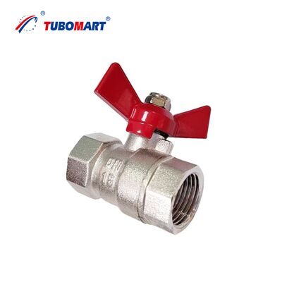 TUBOMART OEM Kualitas Tinggi 1 inci Pipa Air Kuningan Bal Katup dengan Panjang Handle Solusi Pemanasan Lantai