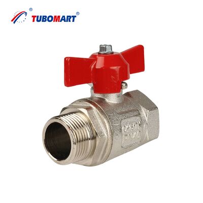TUBOMART OEM Manual Brass Ball Valve untuk PEX-AL-PEX 16-32mm 1/2'-1' Air & Gas